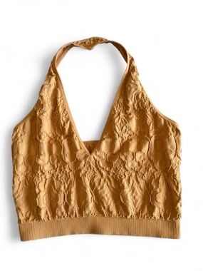 BKE by Buckle Yellow halter neck crop top